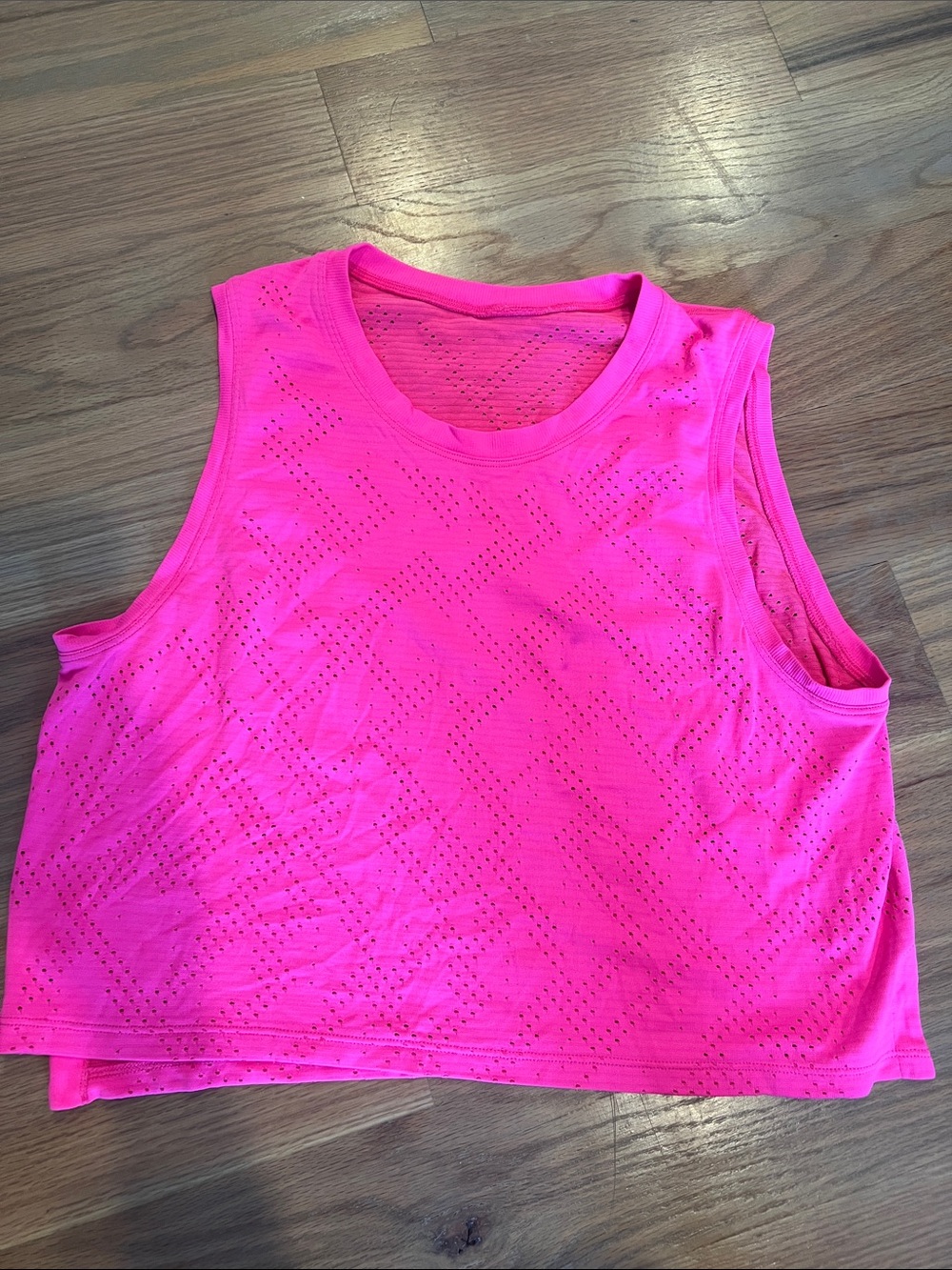 lululemon athletica Neon Hot Pink Perforated Workout Tank